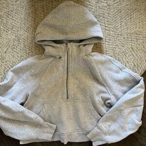 Scuba Oversized Half-Zip Hoodie - Heather Grey
